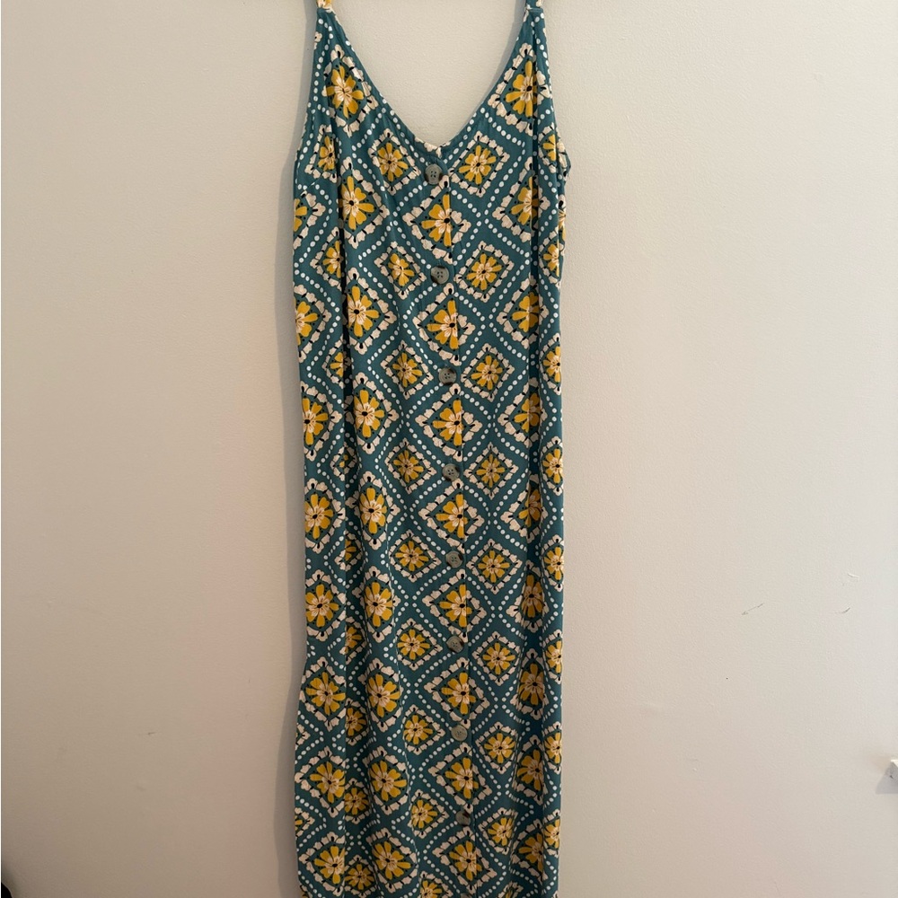 O'Neill Blue and Yellow Floral Maxi Dress